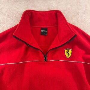 Vintage Ferrari Racing 1/4 Zip Fleece Jacket F1 2002 Men Size M Red